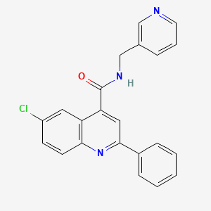 molecular formula C22H16ClN3O B11119490 6-chloro-2-phenyl-N-(pyridin-3-ylmethyl)quinoline-4-carboxamide 