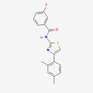 N-[4-(2,4-dimethylphenyl)-1,3-thiazol-2-yl]-3-fluorobenzamide