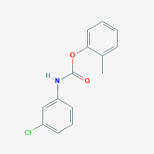 molecular formula C14H12ClNO2 B11119547 Carbamic acid, N-(3-chlorophenyl)-, 2-tolyl ester 