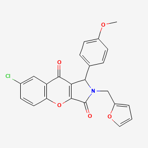 molecular formula C23H16ClNO5 B11119561 7-Chloro-2-(furan-2-ylmethyl)-1-(4-methoxyphenyl)-1,2-dihydrochromeno[2,3-c]pyrrole-3,9-dione 