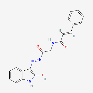 (2E)-N-({N'-[(3Z)-2-Oxo-2,3-dihydro-1H-indol-3-ylidene]hydrazinecarbonyl}methyl)-3-phenylprop-2-enamide