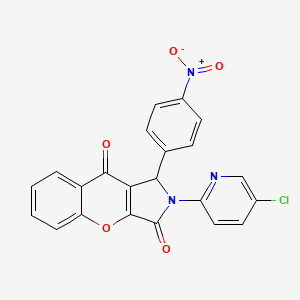 molecular formula C22H12ClN3O5 B11119570 2-(5-Chloropyridin-2-yl)-1-(4-nitrophenyl)-1,2-dihydrochromeno[2,3-c]pyrrole-3,9-dione 