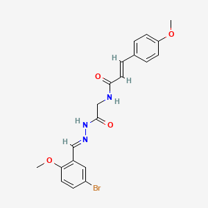 molecular formula C20H20BrN3O4 B11119580 (2E)-N-({N'-[(E)-(5-Bromo-2-methoxyphenyl)methylidene]hydrazinecarbonyl}methyl)-3-(4-methoxyphenyl)prop-2-enamide 