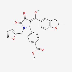 methyl 4-{1-(furan-2-ylmethyl)-4-hydroxy-3-[(2-methyl-2,3-dihydro-1-benzofuran-5-yl)carbonyl]-5-oxo-2,5-dihydro-1H-pyrrol-2-yl}benzoate