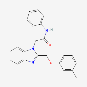 molecular formula C23H21N3O2 B11119602 2-{2-[(3-methylphenoxy)methyl]-1H-benzimidazol-1-yl}-N-phenylacetamide 