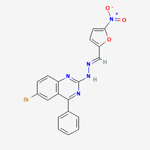 N-(6-Bromo-4-phenyl-quinazolin-2-yl)-N'-(5-nitro-furan-2-ylmethylene)-hydrazine