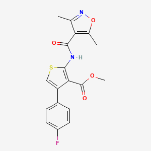 molecular formula C18H15FN2O4S B11119623 Methyl 2-{[(3,5-dimethyl-1,2-oxazol-4-yl)carbonyl]amino}-4-(4-fluorophenyl)thiophene-3-carboxylate 