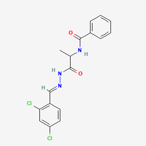 N-(2-{2-[(E)-1-(2,4-Dichlorophenyl)methylidene]hydrazino}-1-methyl-2-oxoethyl)benzamide