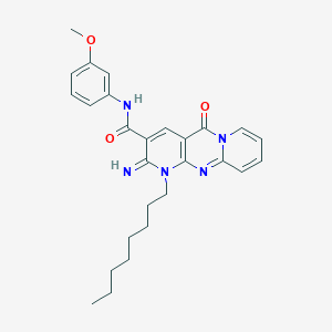 6-imino-N-(3-methoxyphenyl)-7-octyl-2-oxo-1,7,9-triazatricyclo[8.4.0.03,8]tetradeca-3(8),4,9,11,13-pentaene-5-carboxamide