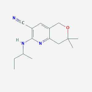 molecular formula C15H21N3O B11119676 2-(butan-2-ylamino)-7,7-dimethyl-7,8-dihydro-5H-pyrano[4,3-b]pyridine-3-carbonitrile 