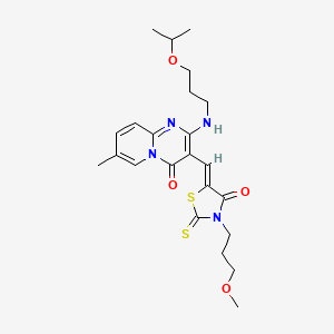 3-{(Z)-[3-(3-methoxypropyl)-4-oxo-2-thioxo-1,3-thiazolidin-5-ylidene]methyl}-7-methyl-2-{[3-(propan-2-yloxy)propyl]amino}-4H-pyrido[1,2-a]pyrimidin-4-one