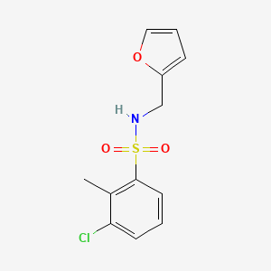 molecular formula C12H12ClNO3S B11119728 3-chloro-N-(furan-2-ylmethyl)-2-methylbenzenesulfonamide 