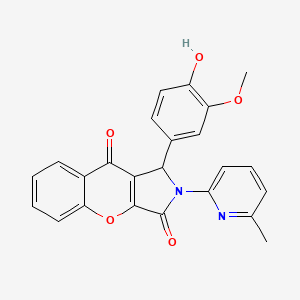 molecular formula C24H18N2O5 B11119740 1-(4-Hydroxy-3-methoxyphenyl)-2-(6-methylpyridin-2-yl)-1,2-dihydrochromeno[2,3-c]pyrrole-3,9-dione 