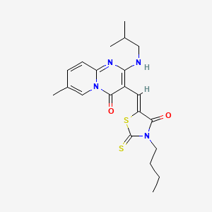 3-[(Z)-(3-butyl-4-oxo-2-thioxo-1,3-thiazolidin-5-ylidene)methyl]-7-methyl-2-[(2-methylpropyl)amino]-4H-pyrido[1,2-a]pyrimidin-4-one