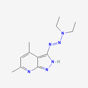 molecular formula C12H18N6 B11119764 (3Z)-3-(diethylaminohydrazinylidene)-4,6-dimethylpyrazolo[3,4-b]pyridine 