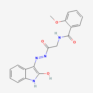 2-Methoxy-N-({N'-[(3Z)-2-oxo-2,3-dihydro-1H-indol-3-ylidene]hydrazinecarbonyl}methyl)benzamide