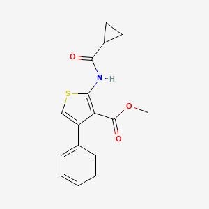 molecular formula C16H15NO3S B11119802 Methyl 2-[(cyclopropylcarbonyl)amino]-4-phenyl-3-thiophenecarboxylate CAS No. 546079-46-3