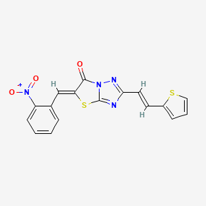 molecular formula C17H10N4O3S2 B11119815 (5Z)-5-(2-nitrobenzylidene)-2-[(E)-2-(thiophen-2-yl)ethenyl][1,3]thiazolo[3,2-b][1,2,4]triazol-6(5H)-one 