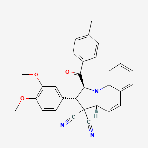 molecular formula C30H25N3O3 B11119824 (1S,2S,3aR)-2-(3,4-dimethoxyphenyl)-1-[(4-methylphenyl)carbonyl]-1,2-dihydropyrrolo[1,2-a]quinoline-3,3(3aH)-dicarbonitrile CAS No. 294866-48-1