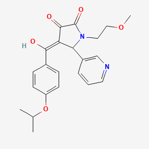 molecular formula C22H24N2O5 B11119826 3-hydroxy-1-(2-methoxyethyl)-4-{[4-(propan-2-yloxy)phenyl]carbonyl}-5-(pyridin-3-yl)-1,5-dihydro-2H-pyrrol-2-one 