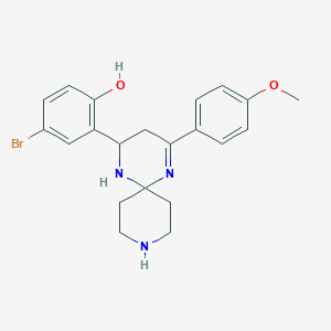 molecular formula C21H24BrN3O2 B11119827 4-Bromo-2-[4-(4-methoxyphenyl)-1,5,9-triazaspiro[5.5]undec-4-en-2-yl]phenol 