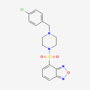 molecular formula C17H17ClN4O3S B11119850 4-{[4-(4-Chlorobenzyl)piperazin-1-yl]sulfonyl}-2,1,3-benzoxadiazole 