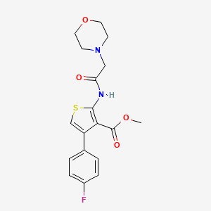 molecular formula C18H19FN2O4S B11119874 Methyl 4-(4-fluorophenyl)-2-[(morpholin-4-ylacetyl)amino]thiophene-3-carboxylate 