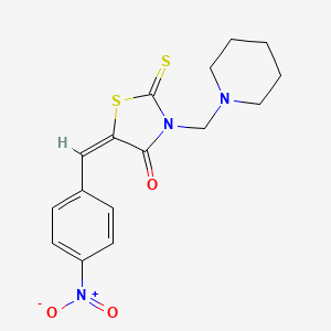 molecular formula C16H17N3O3S2 B11119883 (5E)-5-(4-nitrobenzylidene)-3-(piperidin-1-ylmethyl)-2-thioxo-1,3-thiazolidin-4-one 