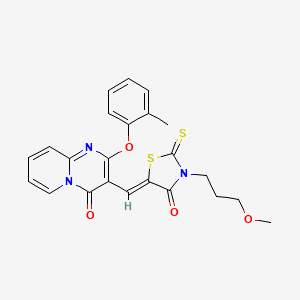 3-{(Z)-[3-(3-methoxypropyl)-4-oxo-2-thioxo-1,3-thiazolidin-5-ylidene]methyl}-2-(2-methylphenoxy)-4H-pyrido[1,2-a]pyrimidin-4-one