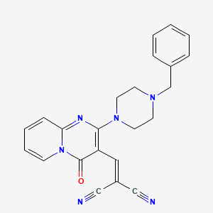 molecular formula C23H20N6O B11119919 {[2-(4-benzylpiperazin-1-yl)-4-oxo-4H-pyrido[1,2-a]pyrimidin-3-yl]methylidene}propanedinitrile 