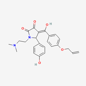 molecular formula C24H26N2O5 B11119920 1-[2-(dimethylamino)ethyl]-3-hydroxy-5-(4-hydroxyphenyl)-4-{[4-(prop-2-en-1-yloxy)phenyl]carbonyl}-1,5-dihydro-2H-pyrrol-2-one 