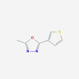 molecular formula C7H6N2OS B11119946 2-Methyl-5-(thiophen-3-YL)-1,3,4-oxadiazole 