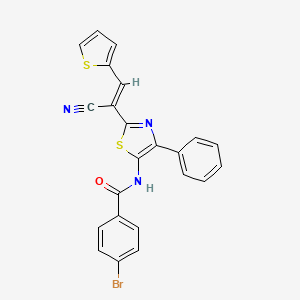 molecular formula C23H14BrN3OS2 B11119973 4-bromo-N-{2-[(E)-1-cyano-2-(thiophen-2-yl)ethenyl]-4-phenyl-1,3-thiazol-5-yl}benzamide 