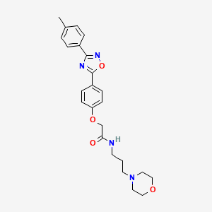 molecular formula C24H28N4O4 B11119976 2-{4-[3-(4-methylphenyl)-1,2,4-oxadiazol-5-yl]phenoxy}-N-[3-(morpholin-4-yl)propyl]acetamide 