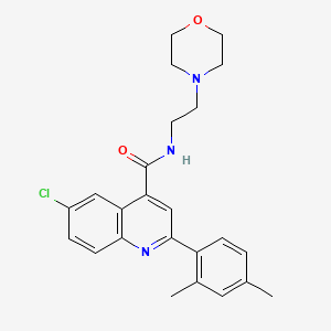 molecular formula C24H26ClN3O2 B11119984 6-chloro-2-(2,4-dimethylphenyl)-N-[2-(morpholin-4-yl)ethyl]quinoline-4-carboxamide 