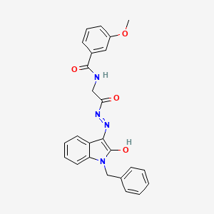 (E)-N-(2-(2-(1-benzyl-2-oxoindolin-3-ylidene)hydrazinyl)-2-oxoethyl)-3-methoxybenzamide