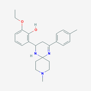 2-Ethoxy-6-[9-methyl-4-(4-methylphenyl)-1,5,9-triazaspiro[5.5]undec-4-en-2-yl]phenol