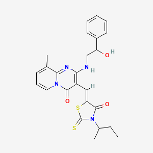 3-(sec-butyl)-5-((Z)-1-{2-[(2-hydroxy-2-phenylethyl)amino]-9-methyl-4-oxo-4H-pyrido[1,2-a]pyrimidin-3-yl}methylidene)-2-thioxo-1,3-thiazolan-4-one