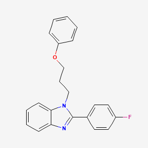 molecular formula C22H19FN2O B11120066 {3-[2-(4-Fluorophenyl)benzimidazolyl]propoxy}benzene 