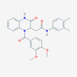 2-{1-[(3,4-dimethoxyphenyl)carbonyl]-3-oxo-1,2,3,4-tetrahydroquinoxalin-2-yl}-N-(3,4-dimethylphenyl)acetamide