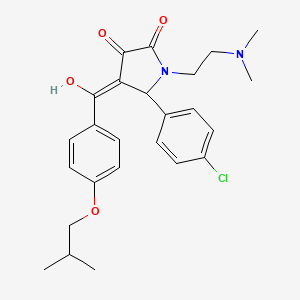 molecular formula C25H29ClN2O4 B11120120 5-(4-chlorophenyl)-1-[2-(dimethylamino)ethyl]-3-hydroxy-4-{[4-(2-methylpropoxy)phenyl]carbonyl}-1,5-dihydro-2H-pyrrol-2-one 