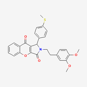 molecular formula C28H25NO5S B11120136 2-[2-(3,4-Dimethoxyphenyl)ethyl]-1-[4-(methylsulfanyl)phenyl]-1,2-dihydrochromeno[2,3-c]pyrrole-3,9-dione 