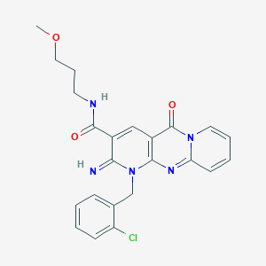 7-[(2-chlorophenyl)methyl]-6-imino-N-(3-methoxypropyl)-2-oxo-1,7,9-triazatricyclo[8.4.0.03,8]tetradeca-3(8),4,9,11,13-pentaene-5-carboxamide