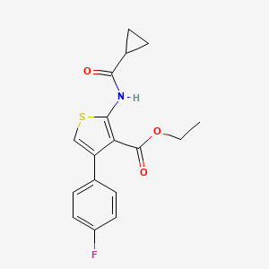 molecular formula C17H16FNO3S B11120159 Ethyl 2-[(cyclopropylcarbonyl)amino]-4-(4-fluorophenyl)thiophene-3-carboxylate 