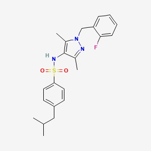 N-[1-(2-fluorobenzyl)-3,5-dimethyl-1H-pyrazol-4-yl]-4-(2-methylpropyl)benzenesulfonamide