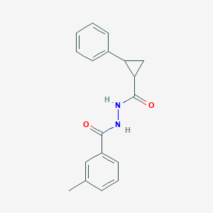 molecular formula C18H18N2O2 B11120194 3-methyl-N'-(2-phenylcyclopropanecarbonyl)benzohydrazide 