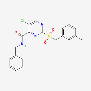 molecular formula C20H18ClN3O3S B11120208 N-benzyl-5-chloro-2-(3-methylbenzyl)sulfonyl-pyrimidine-4-carboxamide 