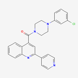 [4-(3-Chlorophenyl)piperazino][2-(4-pyridyl)-4-quinolyl]methanone