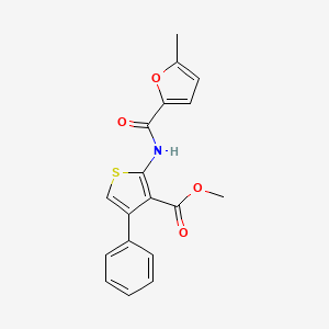 molecular formula C18H15NO4S B11120234 Methyl 2-{[(5-methylfuran-2-yl)carbonyl]amino}-4-phenylthiophene-3-carboxylate 