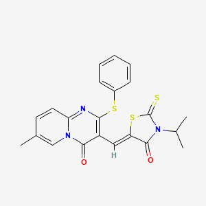 3-isopropyl-5-{(Z)-1-[7-methyl-4-oxo-2-(phenylsulfanyl)-4H-pyrido[1,2-a]pyrimidin-3-yl]methylidene}-2-thioxo-1,3-thiazolan-4-one